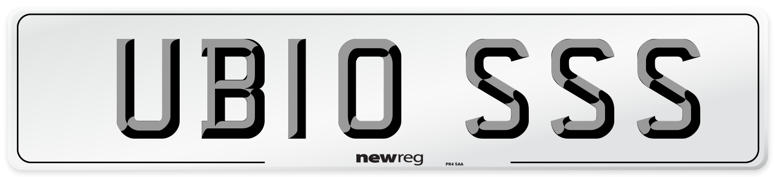 UB10 SSS Number Plate from New Reg
